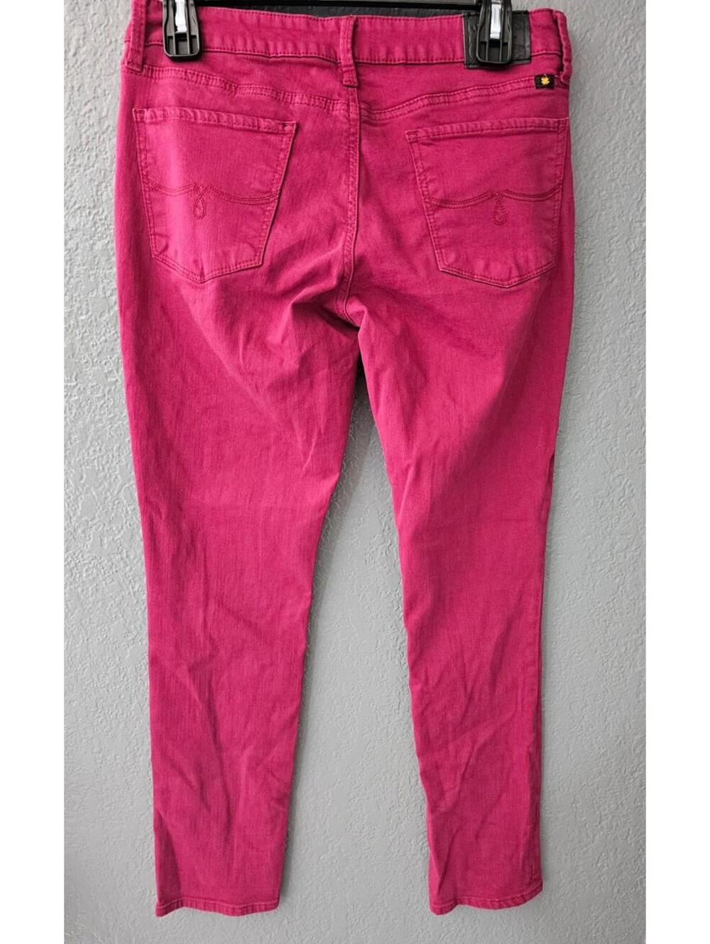 Women's Lucky Brand Denim Jeans Lolita Skinny Size 6/28 Burgundy Pockets Stretch - Picture 12 of 16
